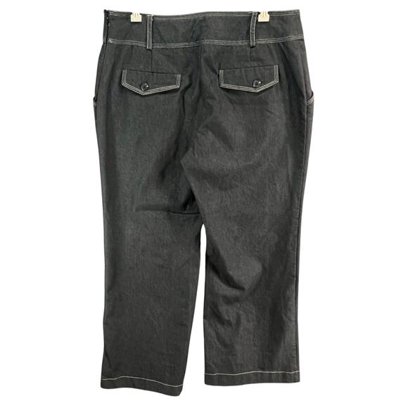 Robert Louis Y2K Jeans Womens 12 Black Chambray Wide Leg Utilitarian Retro Pants - Picture 4 of 15